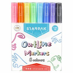 METALICKÝ KONTUROVÝ ZNAČOVAČ 8 COLOURS OUTLINE STARPAK 497706